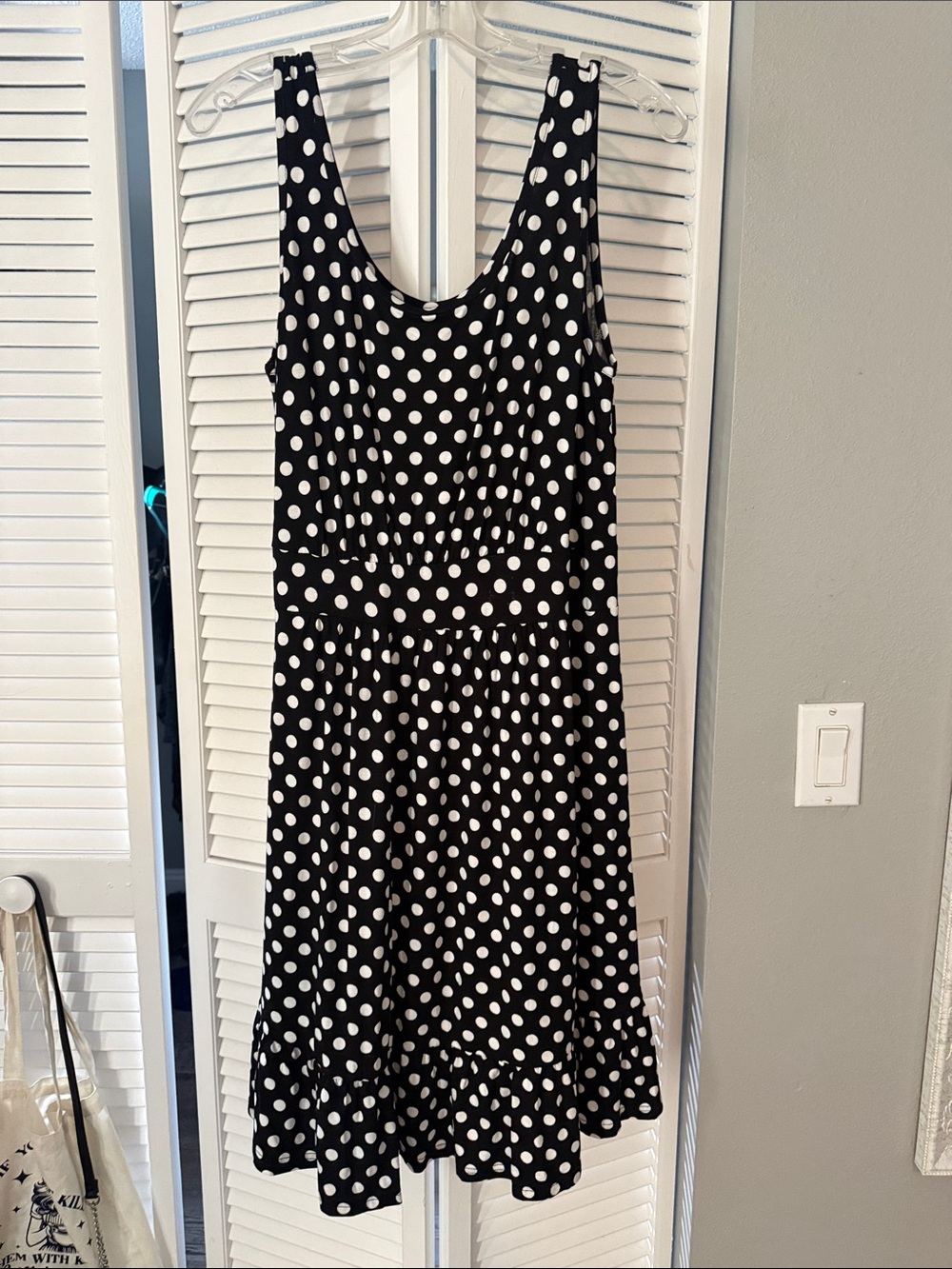 Black & White Polka Dot Sleeveless Dress